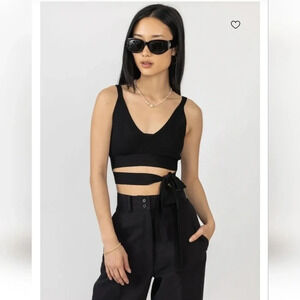 NWT || FORTE FORTE || black bralet, dressy, evening wear, top, crop, strappy